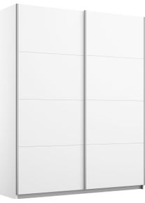 Schwebet&uuml;renschrank OTTO HOME "Kleiderschrank Schrank Garderobe Schlafzimmerschrank THANOS", wei&szlig; (alpinwei&szlig;), B:136cm H:210cm T:62cm, Holzwerkstoff, Schr&auml;nke, Schwebet&uuml;renschrank, Optional mit Spiegel, Metall-Griffleisten alufarben MADE IN GERMANY