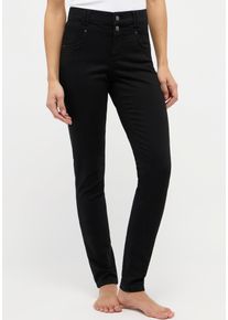 Slim-fit-Jeans Angels "SKINNY BUTTON", Damen, Gr. 46, L&auml;nge 32, schwarz, Denim/Jeans, Obermaterial: 92% Baumwolle, 6% Polyester, 2% Elasthan, slim fit, Jeans Slim-fit-Jeans