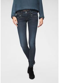 Slim-fit-Jeans Herrlicher "Piper Slim Denim", Damen, Gr. 30, L&auml;nge 32, dull, Denim/Jeans, Obermaterial: 98% Baumwolle, 2% Elasthan, slim fit, Jeans Slim-fit-Jeans, mit Zierkn&ouml;pfen an den Ges&auml;&szlig;taschen