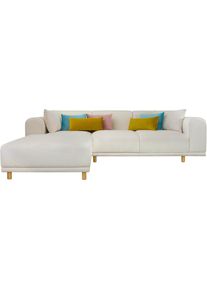 Ecksofa OTTO HOME "Maroon L-Form", beige, B:285cm H:82cm T:191cm, Struktur (100% Polyester);Struktur grob ( 100% POLYPROPYLEN;Struktur fein ( 100% Polyester), Sofas, Ecksofa, in skandinavischem Design, mit losen Kissen