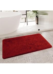 Badematte HOMIE LIVING "Porto Azzurro", rot (kamin rot), H:30mm, Polyester, Badematten, Badematte, Badteppich, uni, rechteckig & rund, waschbar, Badezimmerteppich
