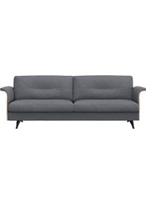 3-Sitzer FLEXLUX "Glow Designsofa, bequem und komfortabel durch hochwertigen Sitzaufbau", blau (navy blau), B:224cm H:81cm T:91cm, 62% Polyester/17%Baumwolle/14%Viscose/7%Leinen, Sofas, 3-Sitzer, Skandinavisches Design, In hochwertiger Verarbeitung
