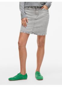 Jeansrock Vila "VIKAJA JAF LBD DENIM SKIRT- NOOS", Damen, Gr. 36, light grau denim detail:wash 01, Denim/Jeans, Obermaterial: 99% Baumwolle, 1% Elasthan, unifarben, figurbetont kurz, R&ouml;cke Jeansrock