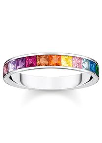 Fingerring Thomas Sabo "TR2403-477-7-52-64, TR2403-477-7-52-64, TR2403-996-7-52-66" Gr. 62, silber (silberfarben, mehrfarbig), Fingerringe, Damen, 62, Silber 925 (recycelt), 3mm, Fingerring, mit Glas-Keramik Stein, Korund, Zirkonia, Spinell (synth.)