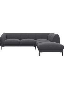Ecksofa FLEXLUX "Belle Designsofa, L-Form, B/T 268/209 cm", grau (dervit grau), B:268cm H:74cm T:209cm, 100% Polyester, Sofas, Ecksofa, Skandinavisches Design, In hochwertiger Verarbeitung