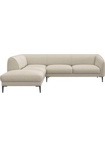 Ecksofa FLEXLUX "Belle Designsofa, L-Form, B/T 268/209 cm", wei&szlig; (sanftes wei&szlig;), B:268cm H:74cm T:209cm, 100% Polyester, Sofas, Ecksofa, Skandinavisches Design, In hochwertiger Verarbeitung
