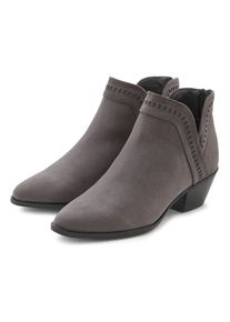 Cowboy Stiefelette Lascana, Damen, Gr. 41, grau, Obermaterial: 100% Textilmaterial. Decksohle: 100% Lederimitat. Futter: 100% Textilmaterial. Laufsohle: 100% Synthetik, unifarben, Schuhe Cowboy Stiefelette, Cowboy Boots, Western Stiefelette, Ankleboots mit Ausschnitt VEGAN, Topseller
