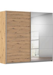 Schwebet&uuml;renschrank OTTO HOME "Kleiderschrank Schrank Garderobe Schlafzimmerschrank THANOS", braun (eiche artisan mit spiegel), B:226cm H:210cm T:62cm, Holzwerkstoff, Schr&auml;nke, Schwebet&uuml;renschrank, Optional mit Spiegel, Metall-Griffleisten alufarben MADE IN GERMANY
