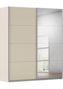 Schwebet&uuml;renschrank OTTO HOME "Kleiderschrank Schrank Garderobe Schlafzimmerschrank THANOS", beige (beige (champagner) mit spiegel), B:181cm H:229cm T:62cm, Holzwerkstoff, Schr&auml;nke, Schwebet&uuml;renschrank, Optional mit Spiegel, Metall-Griffleisten alufarben MADE IN GERMANY