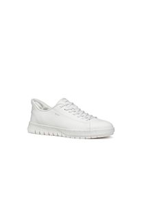 Slip-On Sneaker Geox "U FLEXTRIDE PLUS", Herren, Gr. 46, wei&szlig;, Leder, Textil, Schuhe Slip-On Sneaker, Halbschuh, Freizeitschuh, Slipper mit weich gepolsterter Ferse
