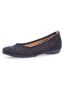 Ballerina Gabor, Damen, Gr. 38,5, Textil, blau (nachtblau), Nubukleder, Schuhe Ballerina, Slipper, Businessschuh, Halbschuh mit Hovercraft Luftkammerlaufsohle