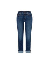 Slim-fit-Jeans MAC "RICH SLIM", Damen, Gr. 34, L&auml;nge 28, blau (schwarz sea blau), Denim/Jeans, Obermaterial: 82% Baumwolle, 9% Polyester, 5% Elastomultiester, 4% Elasthan, unifarben, slim fit lang, Jeans Slim-fit-Jeans, mit Stretch