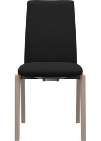 Polsterstuhl stressless "Laurel", schwarz (schwarz dinamica, eiche gekalkt), B:57cm H:92cm T:59cm, Microfaser DINAMICA (88% Polyester, 12% Polyurethan), St&uuml;hle, Polsterstuhl, Low Back, Gr&ouml;&szlig;e M, mit abgerundeten Beinen in Eiche gekalkt