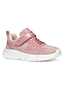 Sneaker Geox "J ARIL GIRL", M&auml;dchen, Gr. 39, rosa, Synthetik, Textil, Glitzer, Schuhe Sneaker, Knitwear Sneaker, Klettschuh mit glitzerndem Klettriegel