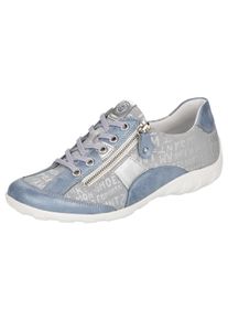 Schn&uuml;rschuh Remonte, Damen, Gr. 37, silber (hellblau, silberfarben), Leder, Lederimitat, Schuhe Schn&uuml;rschuh, mit feinem Metallic-Schimmer, Freizeitschuh, Halbschuh, Schn&uuml;rschuh