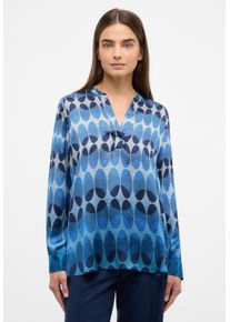 Longbluse Eterna "LOOSE FIT", Damen, Gr. 46, blau (navy), 100% Viskose, Blusen Longbluse