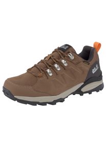 Wanderschuh Jack Wolfskin "REFUGIO TEXAPORE LOW W", Damen, Gr. 37, atmungsaktiv, braun, Textil, Veloursleder, Schuhe Wanderschuh, wasserdicht, Trekkingschuh