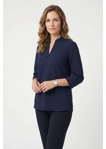 Schlupfbluse Sportalm KITZB&Uuml;HEL, Damen, Gr. 44, dunkelblau, Web, Obermaterial: 73% Polyamid, 27% Elasthan, clean, unifarben, regular fit h&uuml;ftlang, V-Ausschnitt, eingesetzt angesetztes B&uuml;ndchen, Blusen Schlupfbluse, mit Glitzersteinchen am Ausschnitt