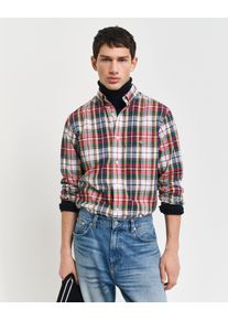 Karohemd Gant "REG POPLIN TARTAN CHECK SHIRT", Herren, Gr. 4XL, N-Gr, rot (ruby rot), Web, Obermaterial: 100% Baumwolle, Hemden Karohemd, Regular Fit Popeline Hemd mit Tartan-Karomuster