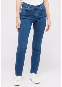 Straight-Jeans Angels "CICI", Damen, Gr. 38, L&auml;nge 28, blau (mid blau), Denim/Jeans, Obermaterial: 92% Baumwolle, 6% Polyester, 2% Elasthan, slim fit, Jeans Straight-Jeans, Straight-Schnitt, Slim fit Passform, aus Baumwollmischung