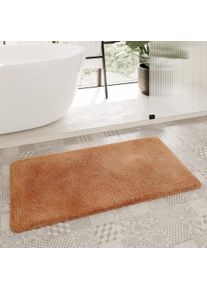 Badematte HOMIE LIVING "Porto Azzurro", orange (terracotta orange), H:30mm, Polyester, Badematten, Badematte, Badteppich, uni, rechteckig & rund, waschbar, Badezimmerteppich