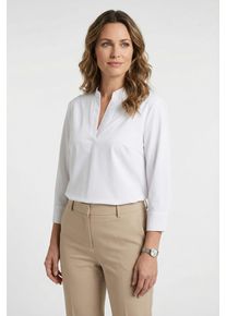Schlupfbluse Sportalm KITZB&Uuml;HEL, Damen, Gr. 46, wei&szlig;, Web, Obermaterial: 73% Polyamid, 27% Elasthan, clean, unifarben, regular fit h&uuml;ftlang, V-Ausschnitt, eingesetzt angesetztes B&uuml;ndchen, Blusen Schlupfbluse, mit Glitzersteinchen am Ausschnitt
