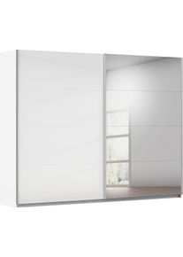 Schwebet&uuml;renschrank OTTO HOME "Kleiderschrank Schrank Garderobe Schlafzimmerschrank THANOS", wei&szlig; (alpinwei&szlig;, hochglanz wei&szlig; mit spiegel), B:271cm H:210cm T:62cm, Holzwerkstoff, Schr&auml;nke, Schwebet&uuml;renschrank, Optional mit Spiegel, Metall-Griffleisten alufarben MADE IN GERMANY