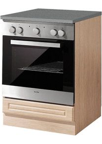 Wiho-K&uuml;chen Herdumbauschrank WIHO K&Uuml;CHEN "Linz", braun (front: landhaus eiche, korpus: sonoma eiche, arbeitsplatte: granit grau), B:60cm H:85cm T:60cm, Schr&auml;nke, Herdumbauschrank, 60 cm breit, in Landhaus-Optik