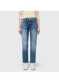5-Pocket-Jeans MAC "STRAIGHT", Damen, Gr. 36, L&auml;nge 30, blau (mid blau random30), Denim/Jeans, Obermaterial: 99% Baumwolle, 1% Elasthan, straight fit normal, Jeans 5-Pocket-Jeans, mit Stretch