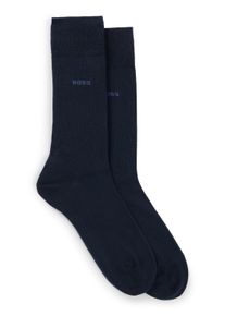Businesssocken BOSS "2P RS Uni CC", Damen, Gr. 47-50, blau (dunkelblau 401), Baumwollmischung, unifarben, normal, Socken Businesssocken, mit Markenlogo