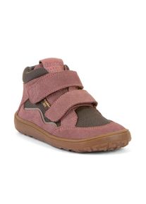 Barfu&szlig;schuh froddo "BAREFOOT TEX AUTUMN", M&auml;dchen, Gr. 27, rosa (rosa, grau), Textil, Veloursleder, Schuhe Barfu&szlig;schuh, Klettschuh, Winterstiefel mit TEX-Membrane