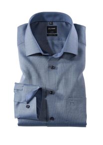 Businesshemd OLYMP "Luxor modern fit", Herren, Gr. 43, N-Gr, blau (marine), Web, Obermaterial: 100% Baumwolle, modern fit, Hemden Businesshemd, Topseller