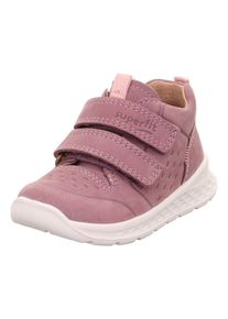 Klettschuh Superfit "BREEZE, WMS: mittel", M&auml;dchen, Gr. 30, lila (flieder), Nubukleder, Schuhe Klettschuh, Sneaker mit halbhohem Schaft, Gr&ouml;&szlig;enschablone zum Download