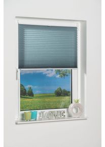 Plissee K-home "Klemmfix Pisa", blau (petrol), B:75cm H:130cm, Obermaterial: 100% Polyester, Plissees, Plissee, Crushed-Optik