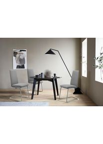 Polsterstuhl STRESSLESS "Laurel", grau (wild dove batick, chrom gl&auml;nzend), B:53cm H:105cm T:60cm, Leder BATICK: BATICK ist ein leicht korrigiertes, durchgef&auml;rbtes und genarbtes M&ouml;belleder, bei dem die meisten Unebenheiten und Spuren in der Regel entfernt wurden., St&uuml;hle, Polsterstuhl, High Back, Gr&ouml;&szlig;e M, mit Beinen aus Stahl in Chrom gl&auml;nzend