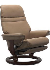 Relaxsessel STRESSLESS "Sunrise", braun (almond paloma), B:79cm H:103cm T:78cm, Leder BATICK: BATICK ist ein leicht korrigiertes, durchgef&auml;rbtes und genarbtes M&ouml;belleder, bei dem die meisten Unebenheiten und Spuren in der Regel entfernt wurden.;Leder PALOMA: PALOMA ist ein durchgef&auml;rbtes Semianilin-M&ouml;belleder mit nat&uuml;rlicher Narbung.;ROHLEDER Stoff Q2 FARON: Ein fester zuverl&auml;ssiger Boucl&eacute; mit ein