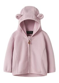 Fleecejacke name it "NBNMEEKO JACKET SOLID", Baby, Gr. 80, keepsake lila, Fleece, Obermaterial: 100% Polyester, unifarben, regular fit normal, Jacken Fleecejacke