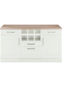 Unterschrank KOCHSTATION "KS-Stockholm", wei&szlig; (wei&szlig; matt), B:150cm H:85cm T:60cm, MDF, Schr&auml;nke, Unterschrank, 150 cm breit, hochwertige MDF-Fronten mit Fr&auml;sung, viel Stauraum