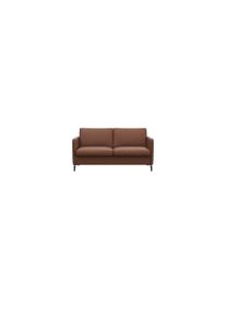 2-Sitzer FLEXLUX "Fiore, super Sitzkomfort durch Kaltschaum im Sitz", braun (old chesnut), B:149cm H:85cm T:92cm, 100% Echteder, Sofas, 2-Sitzer, schmale Armlehnen, F&uuml;&szlig;e Alu+schwarz