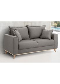 2-Sitzer Home Affaire "Edina", grau (grau, filzotpik), B:162cm H:74cm T:84cm, Webstoff (100% Polyester);Baumwollmix (50% Baumwolle, 50% Polyester);Baumwollmix (50% Baumwolle, 50% Polyester), Sofas, 2-Sitzer, auch in Baumwollmix-Bezug, im skandinavischem Stol