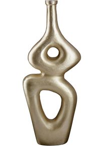 Dekovase CASABLANCA BY GILDE "Formas", beige (champagnerfarben), B:15cm H:38,5cm T:5cm, Aluminium, Vasen, Dekovase, Vase aus Aluminium, Dekoobjekt