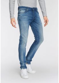 Jack & Jones Slim-fit-Jeans JACK & JONES "JJIGLENN JJICON JJ 619 50SPS NOOS", Herren, Gr. 33, L&auml;nge 34, blau (light, blau, used), Denim/Jeans, Obermaterial: 92% Baumwolle, 8% Elasthan, Abriebeffekte, slim fit lang, Jeans Slim-fit-Jeans, Baumwollmischung, slim fit
