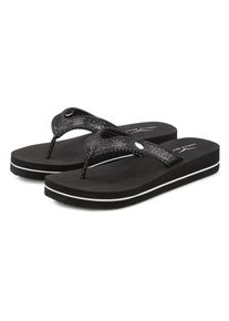 Badezehentrenner Venice Beach "Sandale, Badeschuh, Badelatsche, Flip Flop, Badeschlappe, Pantolette", M&auml;dchen, Gr. 36, Textil, schwarz, Obermaterial: 100% Textilmaterial. Decksohle: 100% Synthetik. Futter: 100% Textilmaterial. Laufsohle: 100% Synthetik, Glitzer, unifarben, Schuhe Badezehentrenner, Zehentrenner mit wasserabweisender und leichter Sohle VEGAN