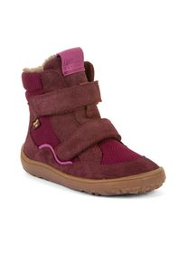 Barfu&szlig;schuh froddo "BAREFOOT TEX WINTER", M&auml;dchen, Gr. 26, lila (beerenfarben), Textil, Veloursleder, Basic, Schuhe Barfu&szlig;schuh, Klettschuh, Winterstiefel mit TEX-Membrane
