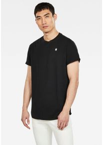 G-Star Raw T-Shirt G-STAR "Lash", Herren, Gr. S (44/46), schwarz, Jersey, Obermaterial: 100% Baumwolle, unifarben, normal h&uuml;ftbedeckend, Rundhals, Umschlagsaum krempelbar, Shirts T-Shirt, mit kleinem Logodetail