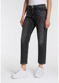 5-Pocket-Jeans MAC "STRAIGHT", Damen, Gr. 44, L&auml;nge 28, grau (industrial grau), Denim/Jeans, Obermaterial: 99% Baumwolle, 1% Elasthan, straight fit normal, Jeans 5-Pocket-Jeans, mit Stretch