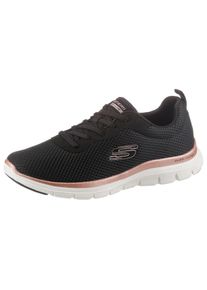 Sneaker Skechers "FLEX APPEAL 4.0 BRILLINAT VIEW", Damen, Gr. 37, rosa (schwarz, ros&eacute;), Lederimitat, Textil, Schuhe Sneaker, Freizeitschuh, Halbschuh, Schn&uuml;rschuh mit Air Cooled Memory Foam, Topseller