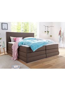 Boxspringbett Collection AB "Ninoni", braun, B:195cm L:210cm, Komplettbetten, Boxspringbett, inkl. Bettkasten, Topper und wahlweise mit LED-Beleuchtung