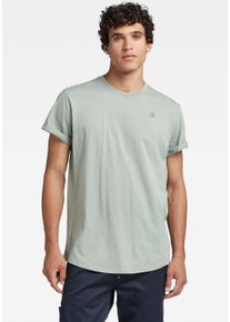 G-Star Raw T-Shirt G-STAR "Lash", Herren, Gr. L, gr&uuml;n (iceberg gr&uuml;n), Jersey, Obermaterial: 100% Baumwolle, unifarben, normal h&uuml;ftbedeckend, Rundhals, Umschlagsaum krempelbar, Shirts T-Shirt, mit kleinem Logodetail