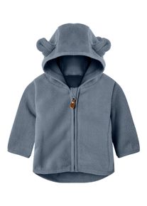 Fleecejacke name it "NBNMEEKO JACKET SOLID", Baby, Gr. 74, flint stone, Fleece, Obermaterial: 100% Polyester, unifarben, regular fit normal, Jacken Fleecejacke